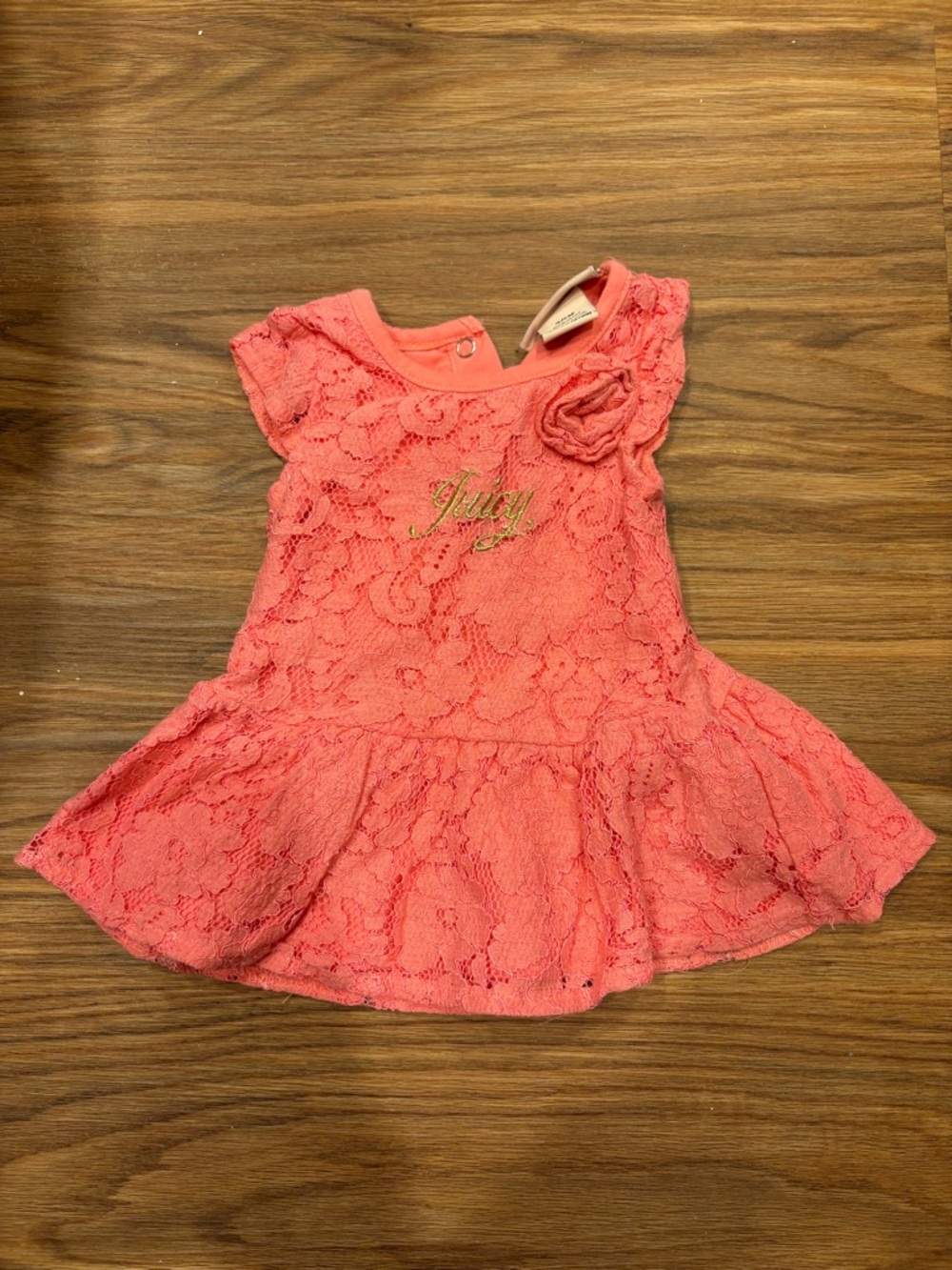 Vintage Juicy Couture Baby Coral Lace Dress
